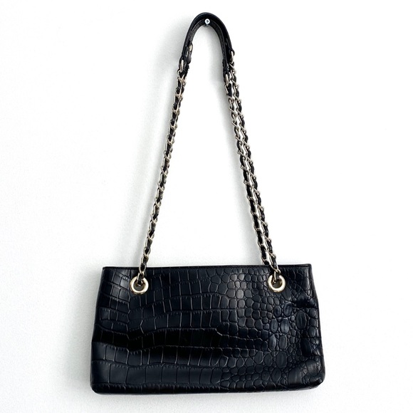 DKNY Croc Print Bag with Quilted Chain Straps - Picture 2 of 8